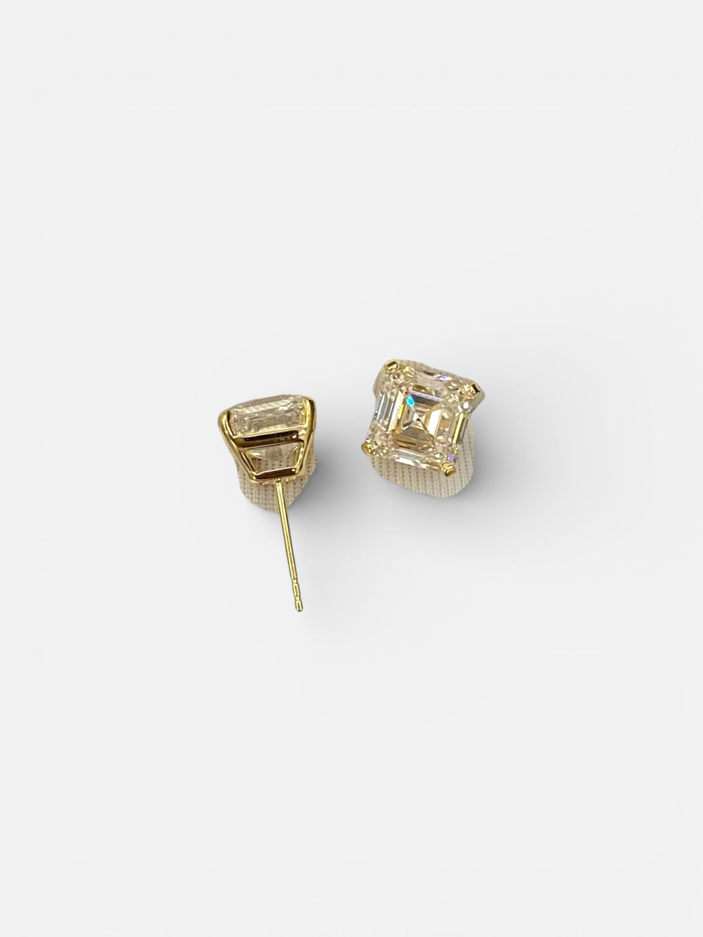 Diniar Gold Asscher Cut Stud Earrings