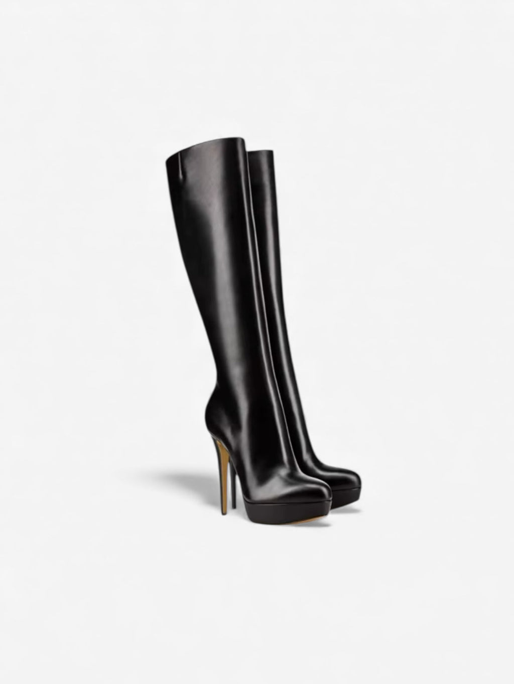 Diniar Black Leather Boots