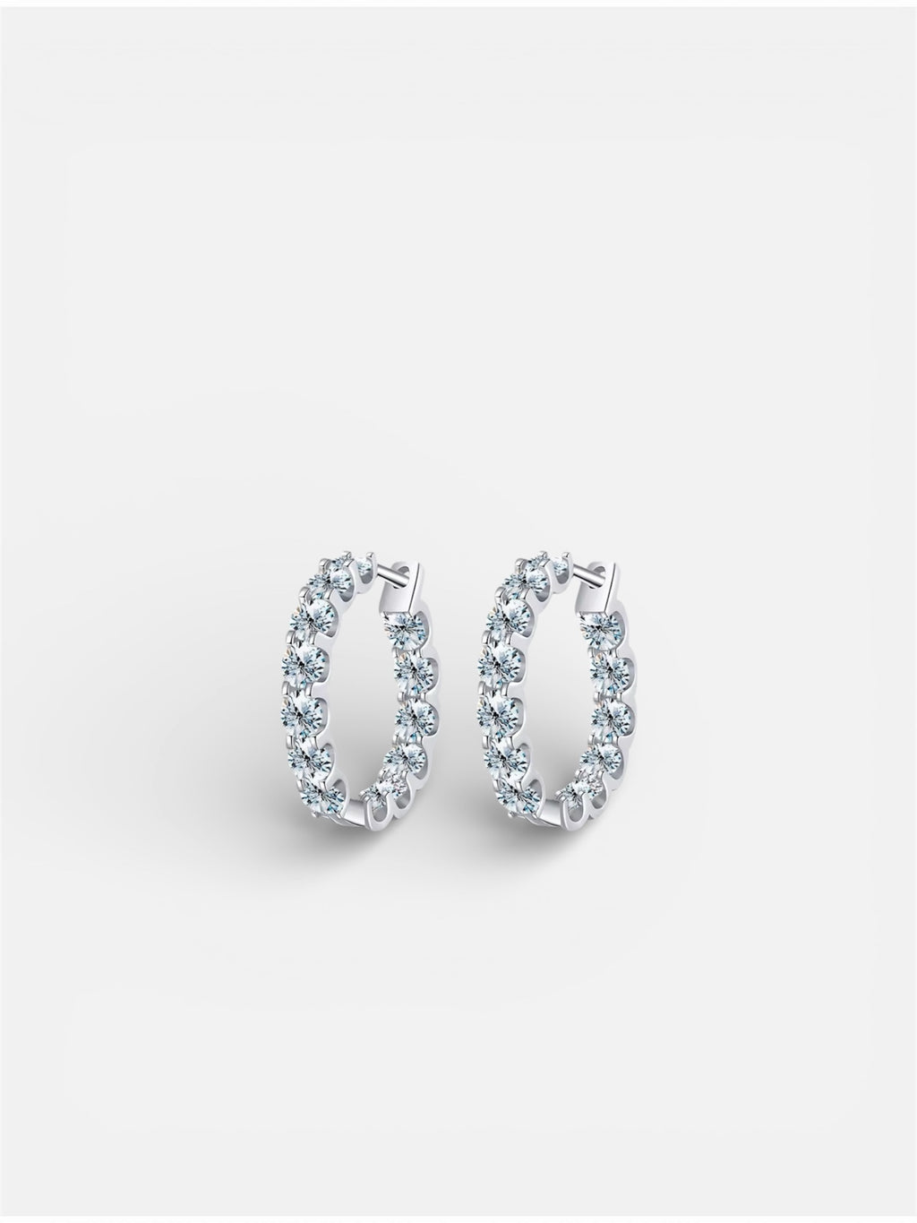 Valentine Moissanite Silver Hoop Earrings