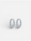 Valentine Moissanite Silver Hoop Earrings