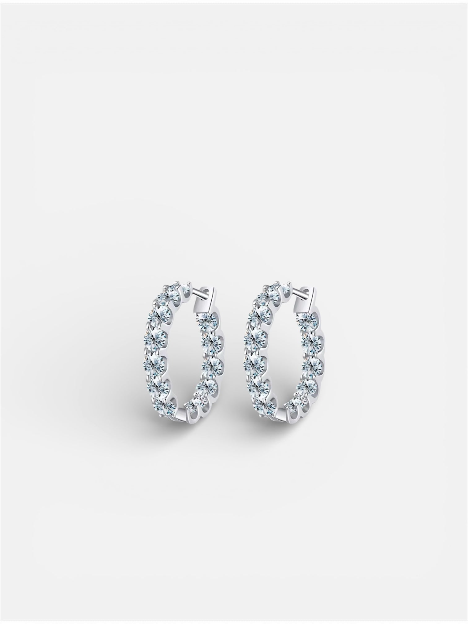 Valentine Moissanite Silver Hoop Earrings