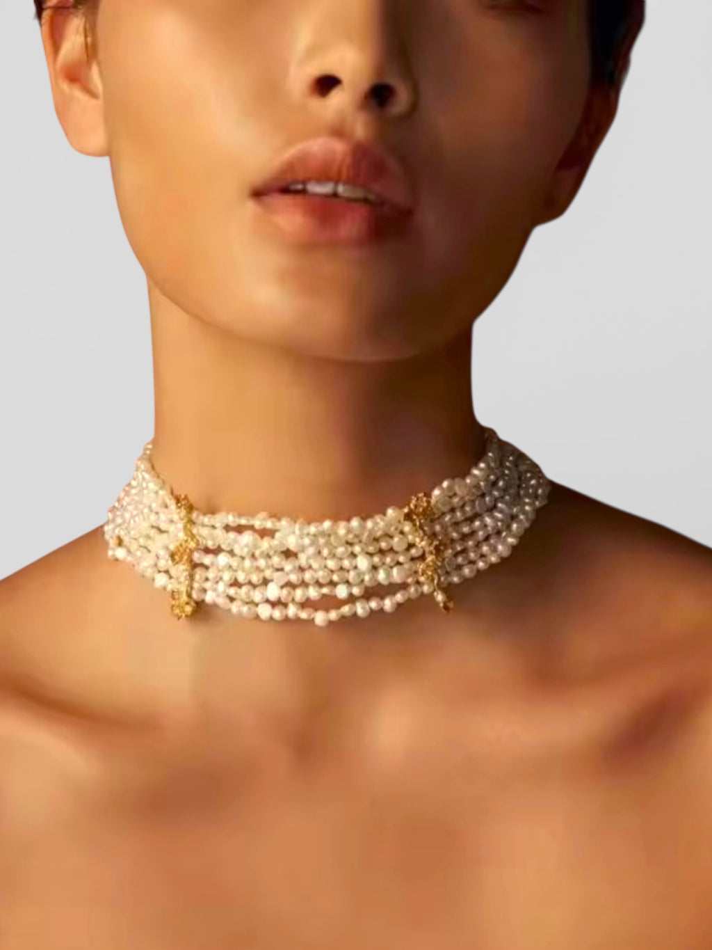 Sheba Gold and Pearl Choker