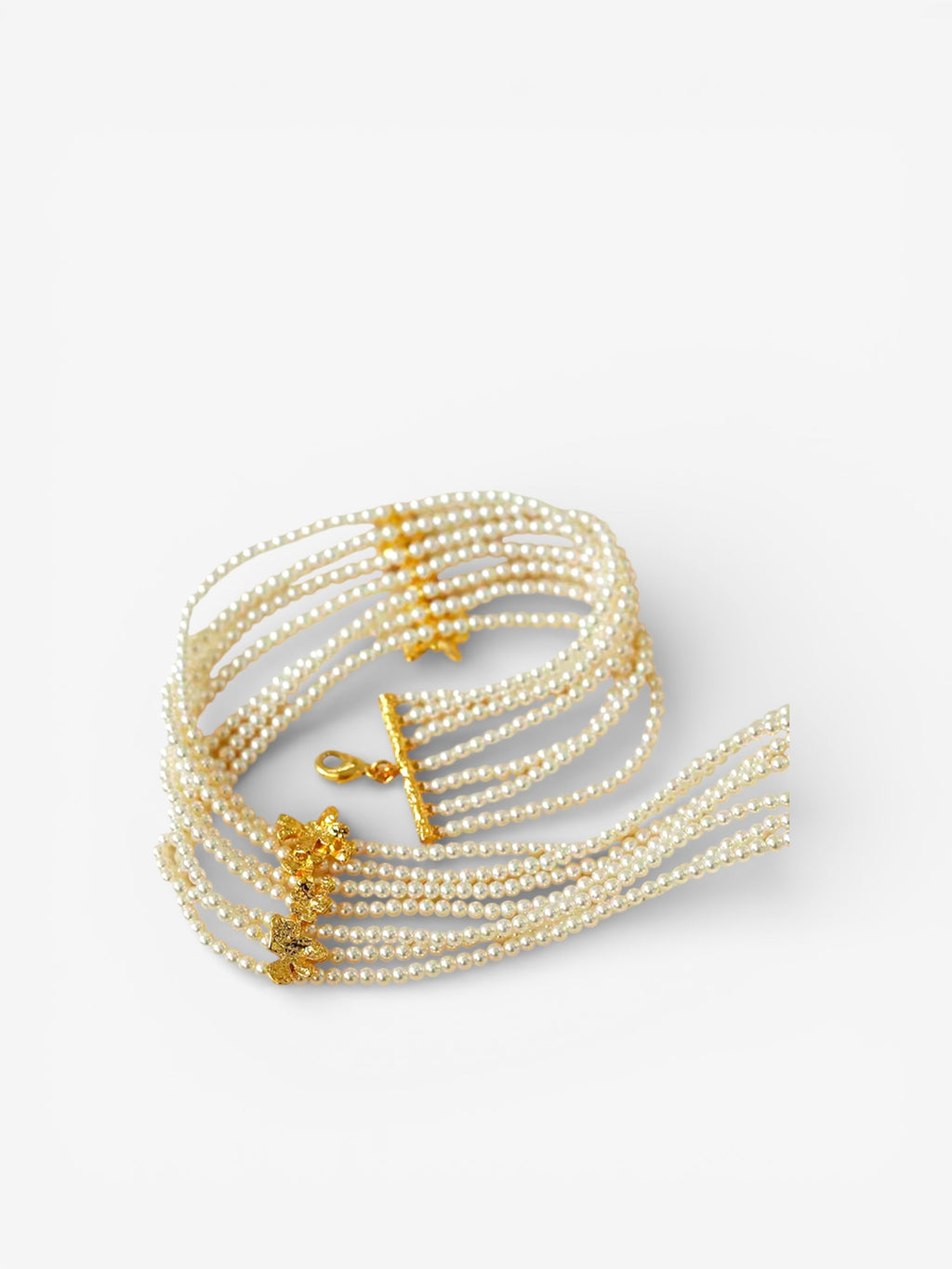 Sheba Gold and Pearl Choker